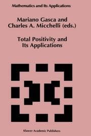 Tapa de Total positivity and its applications