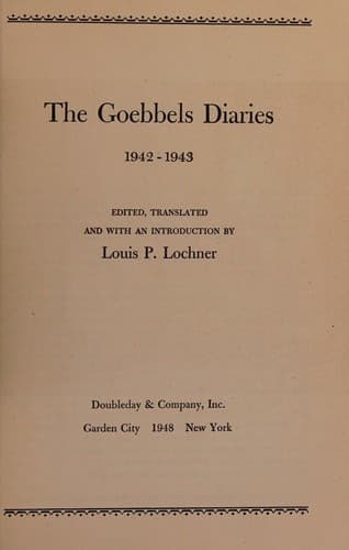 Tapa de The Goebbels diaries,