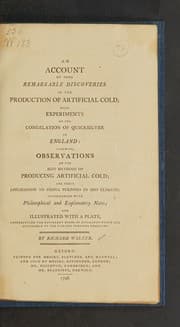Tapa de An account of some remarkable discoveries in the production of artificial cold