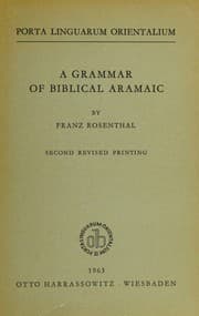 Tapa de A Grammar of Biblical Aramaic