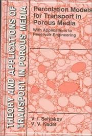 Tapa de Percolation models for transport in porous media with applications to reservoir engineering