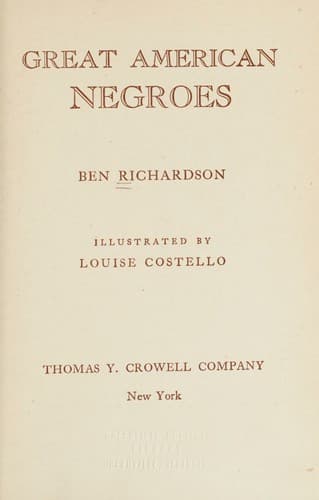 Tapa de Great Amrican Negroes