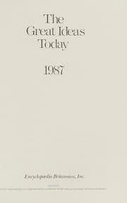 Tapa de The Great Ideas Today - 1987 - Britannica Great Books