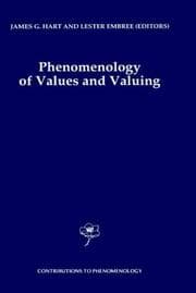 Tapa de Phenomenology of values and valuing