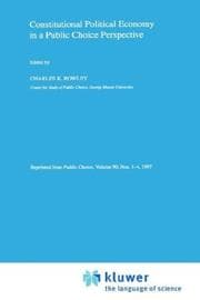 Tapa de Constitutional Political Economy in a Public Choice Perspective ("Public Choice")