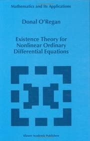 Tapa de Existence theory for nonlinear ordinary differential equations