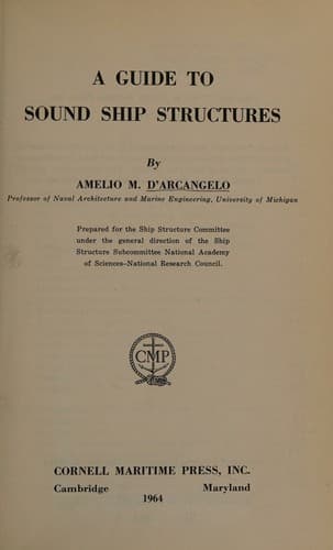 Tapa de A guide to sound ship structures.