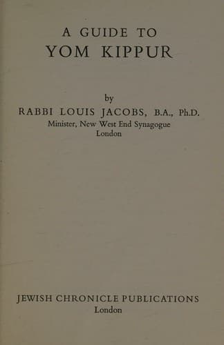 Tapa de A guide to Yom Kippur