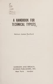 Tapa de A handbook for technical typists