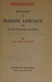 Tapa de History of Manon Lescaut and of the Chevalier des Grieux