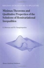 Tapa de Minimax theorems and qualitative properties of the solutions of hemivariational inequalities