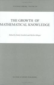 Tapa de The growth of mathematical knowledge