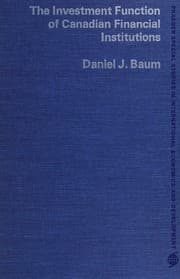 Tapa de The investment function of Canadian financial institutions
