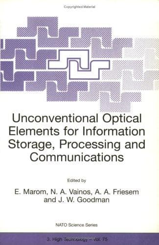 Tapa de Unconventional Optical Elements for Information Storage, Processing and Communications