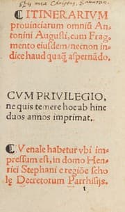 Tapa de Itinerarivm prouinciarum omniũ Antonini Augusti