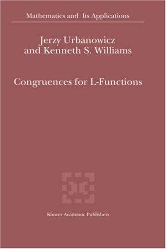 Tapa de Congruences for L-Functions (Mathematics and Its Applications)
