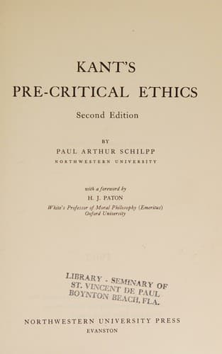Tapa de Kant's Pre-Critical Ethics