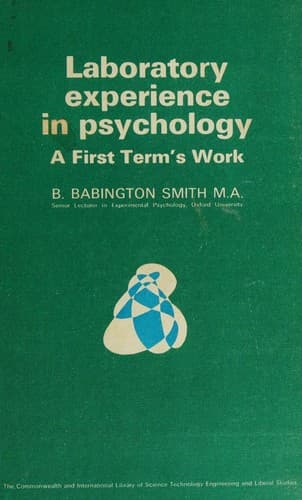 Tapa de Laboratory experience in psychology