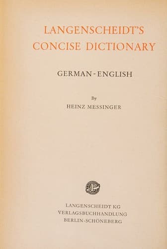 Tapa de Langenscheidt's Concise Dictionary German English