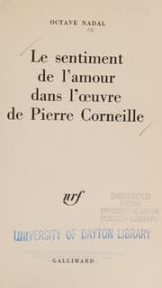 Tapa de Le Sentiment De L'Amour Dans L'Oeuvere De Pierre Corneille