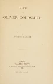 Tapa de Life of Oliver Goldsmith
