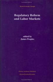 Tapa de Regulatory Reform and Labor Markets (Recent Economic Thought)