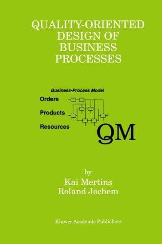 Tapa de Quality-oriented design of business processes