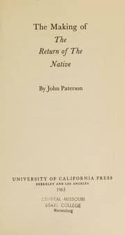 Tapa de The Making of The Return of the Native [University of California English Studies #19]