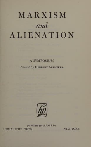 Tapa de Marxism and alienation