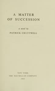 Tapa de A matter of succession, a novel
