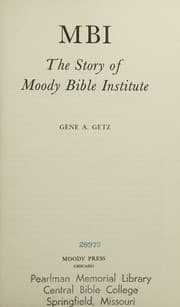 Tapa de MBI; the story of Moody Bible Institute