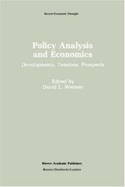 Tapa de Policy Analysis and Economics