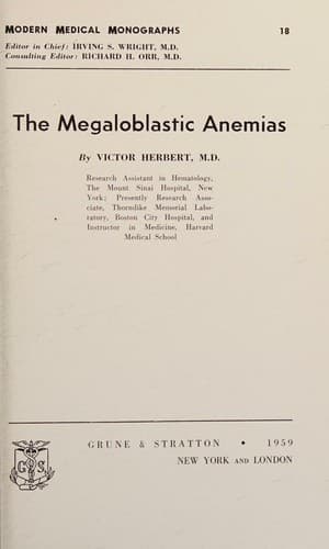 Tapa de The Megaloblastic Anemias