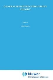 Tapa de Generalized Expected Utility Theory