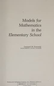 Tapa de Models for mathematics in the elementary school