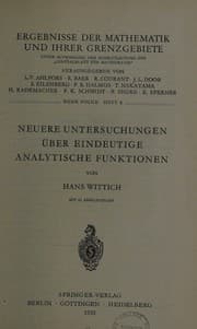 Tapa de Neuere Untersuchungen Uber Eindeutige Analytische Funktionen