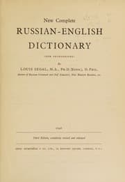Tapa de New complete Russian-English dictionary