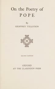 Tapa de On the Poetry of Pope (second edition)