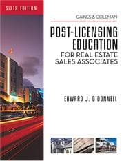 Tapa de Post-licensing education for real estate sales associates