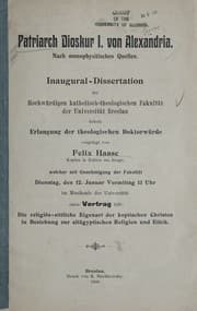 Tapa de Patriarch Dioskur I. von Alexandria