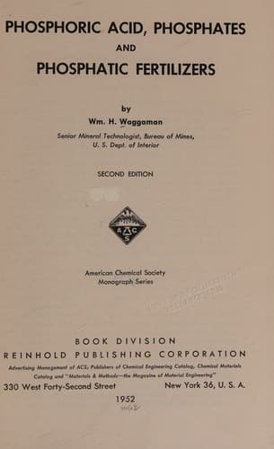 Tapa de Phosphoric acid, phosphates, and phosphatic fertilizers