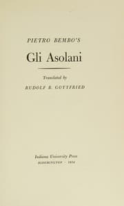 Tapa de Pietro Bembo's Gli Asolani.