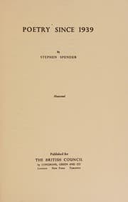 Tapa de Poetry since 1939 (The Arts in Britain)