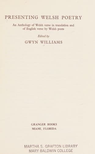 Tapa de Presenting Welsh poetry