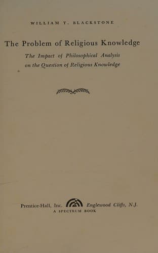 Tapa de The problem of religious knowledge