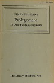 Tapa de Prolegomena to Any Future Metaphysics. With an Introduction by Lewis White Beck.