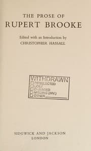 Tapa de The Prose of Rupert Brooke