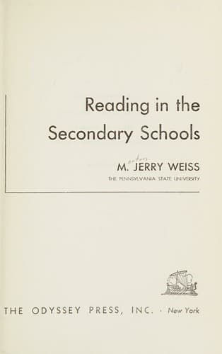 Tapa de Reading in the secondary schools