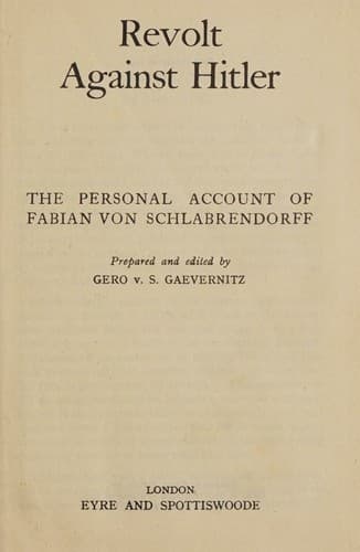 Tapa de Revolt Against Hitler