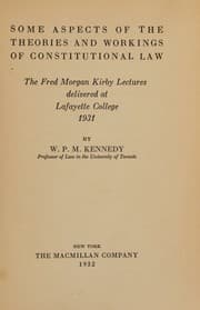 Tapa de Some aspects of the theories and workings of constitutional law;